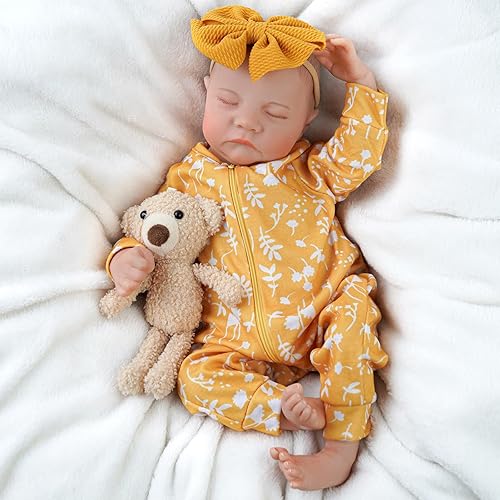 Miniatura 5 de Muñecas de bebé recién nacidas realistas de 20 pulgadas, muñecas realistas de la vida real, muñecas de vinilo suave de cuerpo completo con ropa y