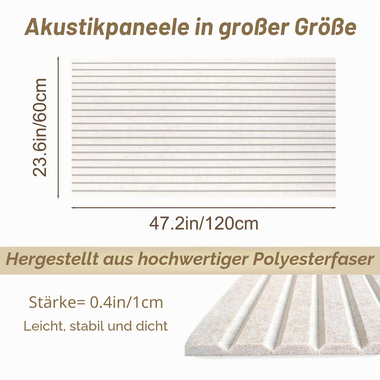 Acidea Groß Akustikpaneele Selbstklebend, 2,88m²- 4 Stück 120x60x1cm Schalldämmung Wand Schallschutzplatten, Selbstklebende Wandpaneel Filz,Wand Sound Proof Panel für Studio Büro Wohnzimmer Haus
