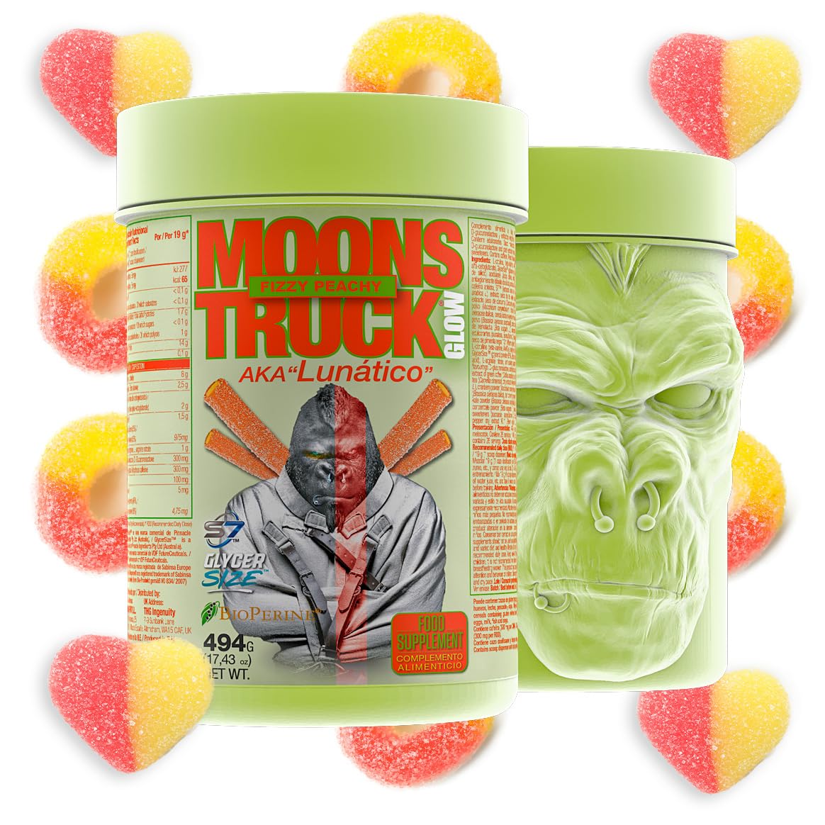 zoomad labs MOONSTRUCK GLOW Pre-Workout | Caffeine | 16g Nitric Oxide & Pump | Boost Energy & Workout | Premium 3D Glow in the Dark Packaging (Peach Chuche Flavor)