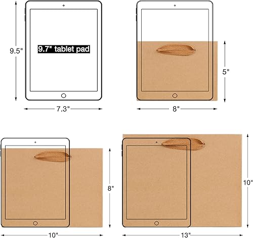 Miniatura 2 de Aimyoo Paquete de 20 bolsas de papel kraft marrón, bolsas de regalo pequeñas con asas de cinta de 8 x 5 x 3 pulgadas, bolsas de fiesta de compras