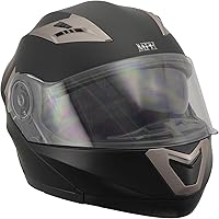 Vista 1 de Milwaukee Performance Helmets MPH9804DOT Matte Black Modular Racing Helmet w/ Drop Down Visor
