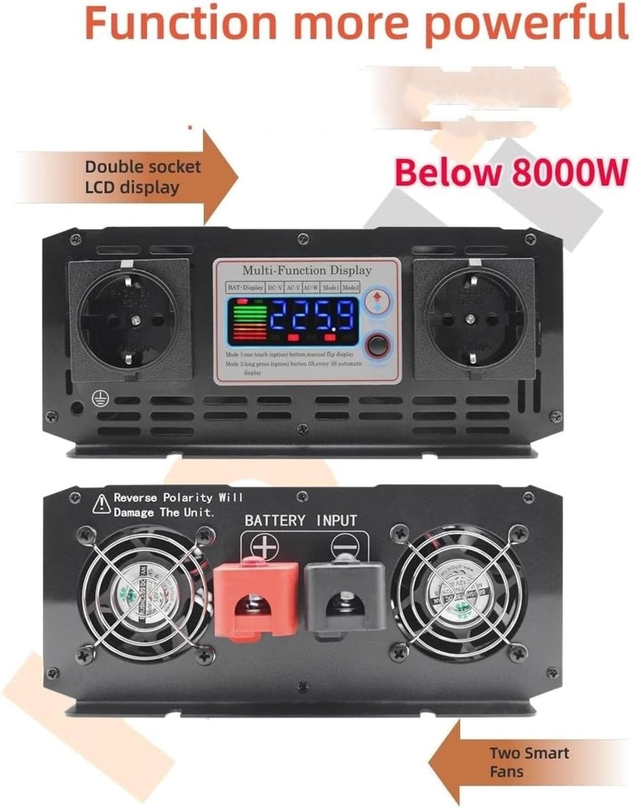 6000W gemodificeerde sinusgolfomvormer DC 12V