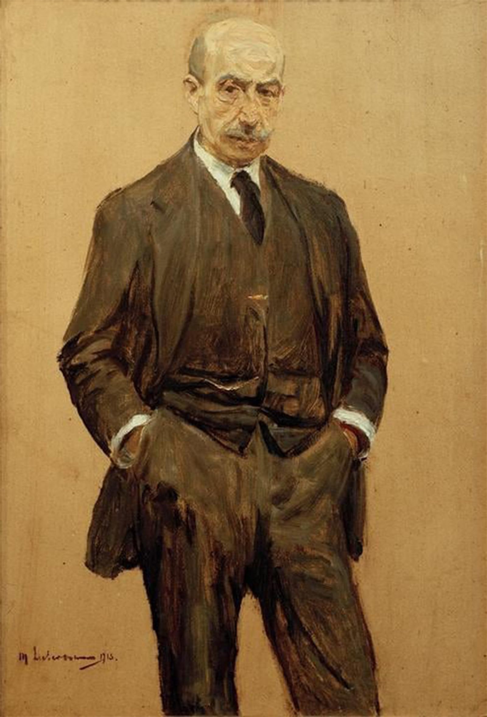 Artxlxxbn No Frame Famous Painting Canvas Artwork Graffiti Print Self-Portrait By Max Liebermann Portrait Canvas Image For Home Decor 60X90cm