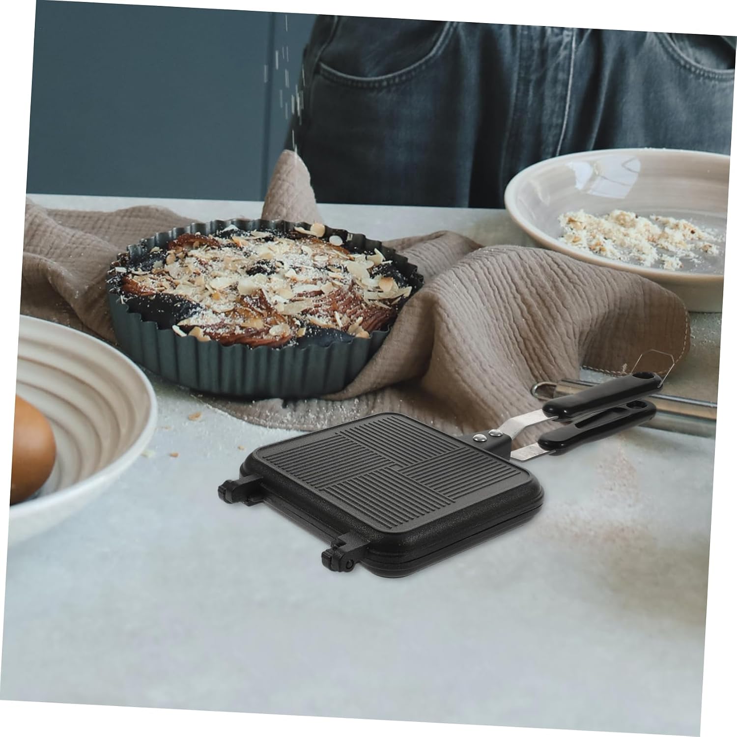 Sandwich Baking Tray Double Sided Sandwich Maker Nonstick Egg Frying Pan Kitchen Cookware