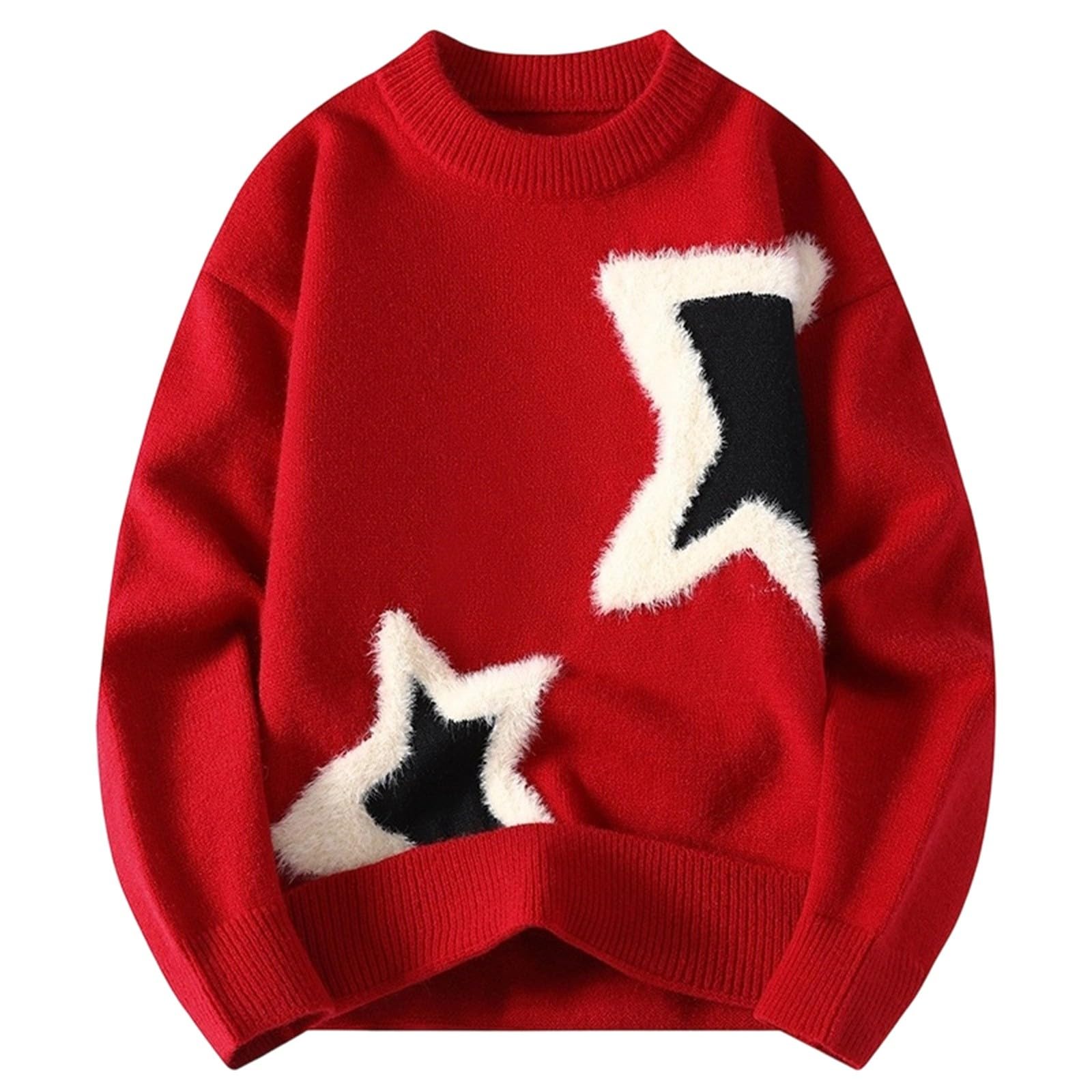 Suéter de Punto con Estrellas de visón para Invierno, cálido, Forrado con vellón, diseño de Hilo Suave, Ropa Informal cómoda.