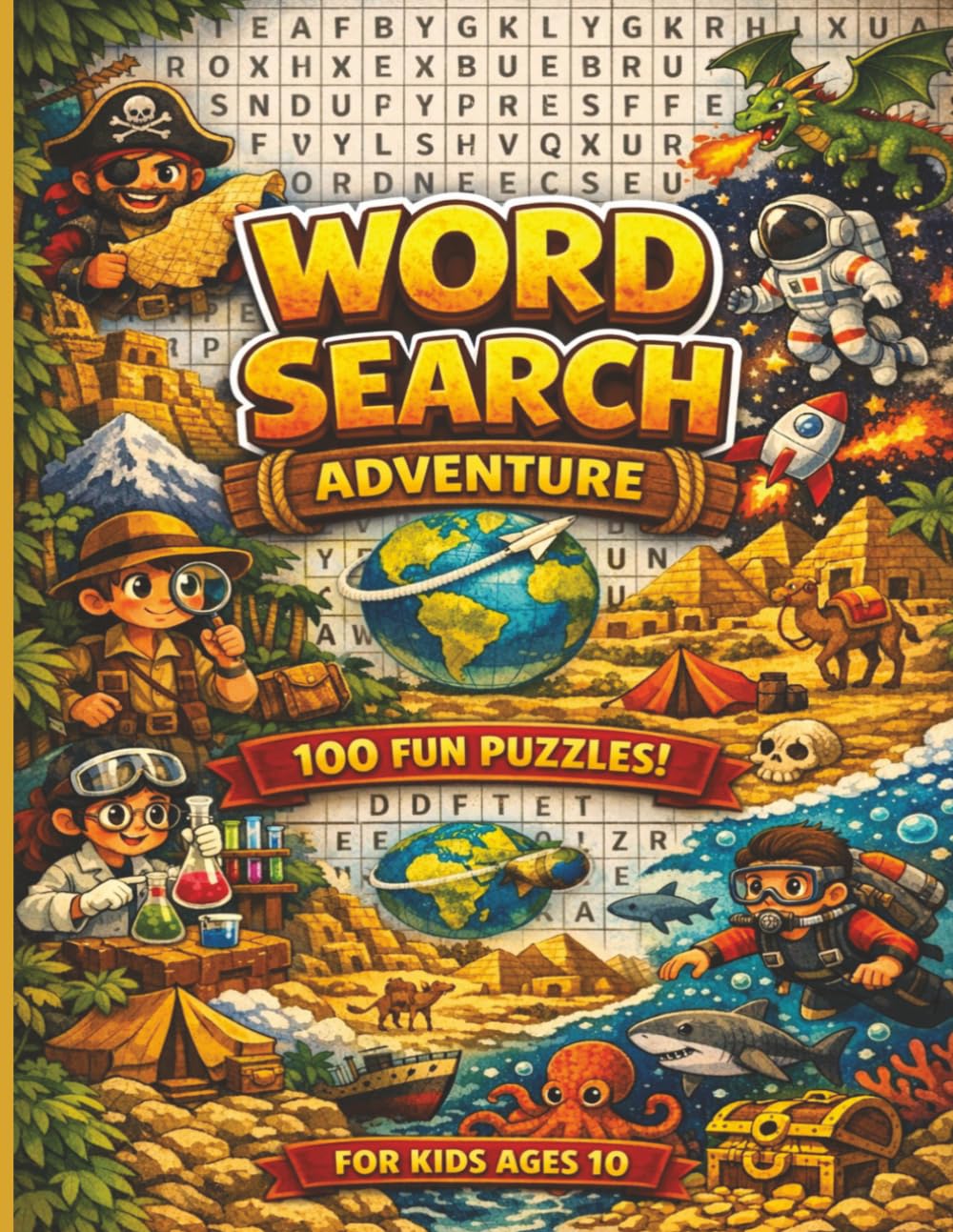 Word Search Adventure for Kids Ages 10: A Word Search Journey Through 10 Adventure Zones for Kids Age 10 | From Jungle to Space: 100 Word Search Puzzles for Brave Young Explorers