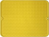 Vista 17 de Dependable Industries Silicone Drying Mat, 16"x12" - Grooved Design, Heat-Resistant, Non-Slip, BPA-Free - For Dishes, Cutlery, Pots, Pans (Sky Blue)