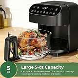 5 QT Glass Air Fryer, Non Toxic Airfryer with Digital Touch Control — image 3