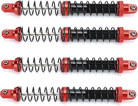 Podazz 4pcs Shock Absorber Set, 1/10 RC Crawler Car Dual-Stage Shock for Axial SCX10 90046 AXI231017 Traxxas TRX-4 D90 120mm