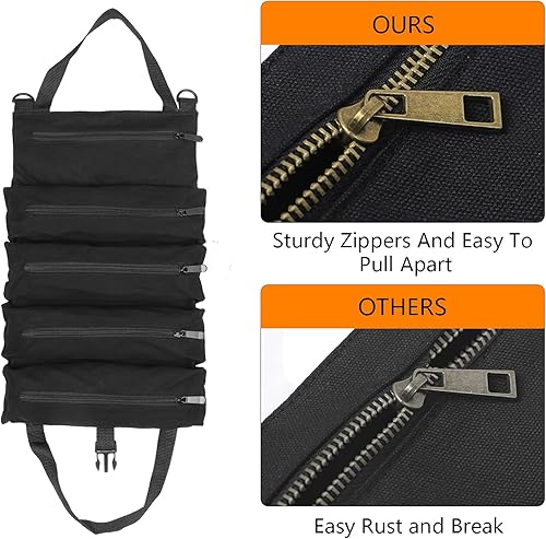 Miniatura 4 de Rollo de herramientas súper rollo, bolsa de herramientas enrollable multiusos, rollo de llave, cubo organizador de herramientas de lona, kit de