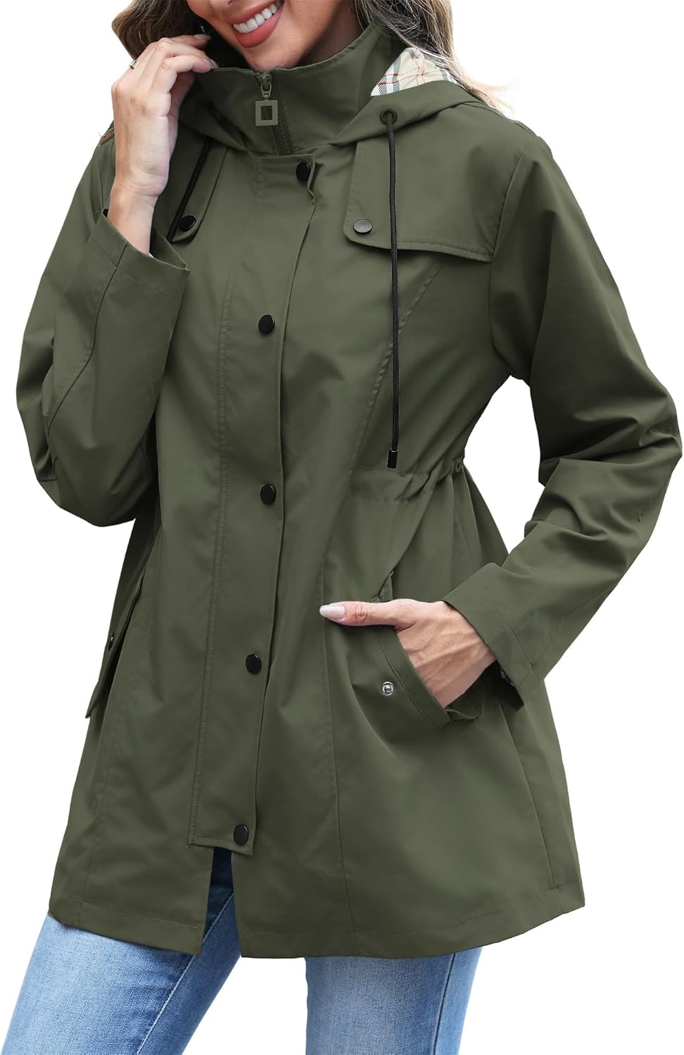RUMIA Raincoat Women Waterproof Long Hooded Trench Coats Lined Windbreaker Jackets for Women 2026 S-2XL - Image 3