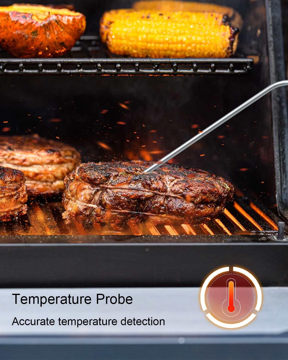 Hopper Lid Door Switch Temperature Probe Fit for Masterbuilt Gravity Series 560/800/1050 XL Digital Charcoal Grill + Smoker, Replace 9904190041