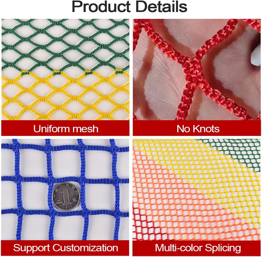 Playground Nets,Banister Guard Protection Rope Net for Stairway Fence,Heavy Duty Sports Netting for Baseball Softball Basketball Lacrosse,Versatile P