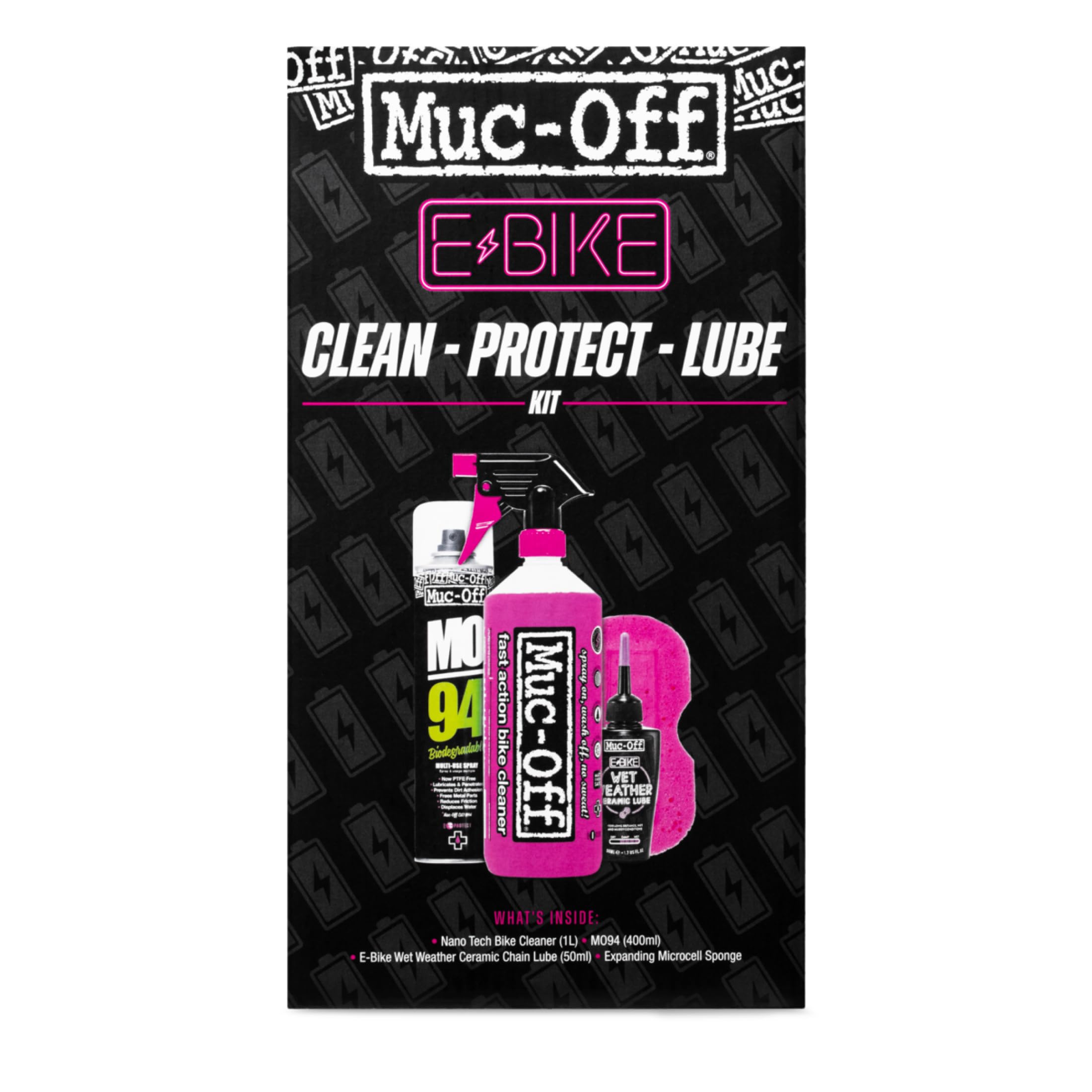 Muc-​Off eBike Kit de Nettoyage, Protection & Lubrification - Essentiels pour Nettoyer, Protéger et Lubrifier votre Vélo Électrique, green