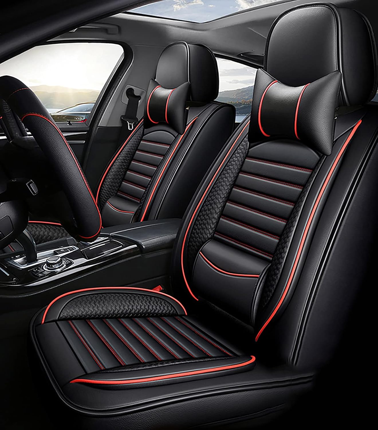 Karstry Car Seat Covers Universal Full Set for Vauxhall Comboe Mokka Mokkae Insignia VXR8