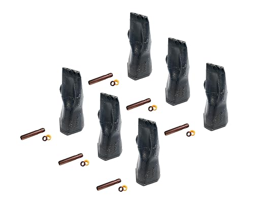 Miniatura 9 de Retroexcavadora de dientes 208-5236 punta larga con pasador y retenedor, compatible con adaptadores de la serie Caterpillar DRS230. (4)