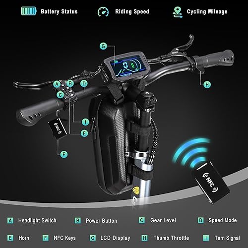 Miniatura 10 de ZonDoo ZO02 Electric Scooter - Electric Scooter for Adults - 25 Miles Long Range &amp; 19Mph Folding Commuter Electric Scooter - Fat Tire Electric