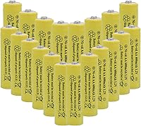 Vista 7 de AA - Batería recargable NICD de 600 mAh 1.2 V para luces solares al aire libre, luces de jardín, controles remotos, ratones amarillos (24 piezas)