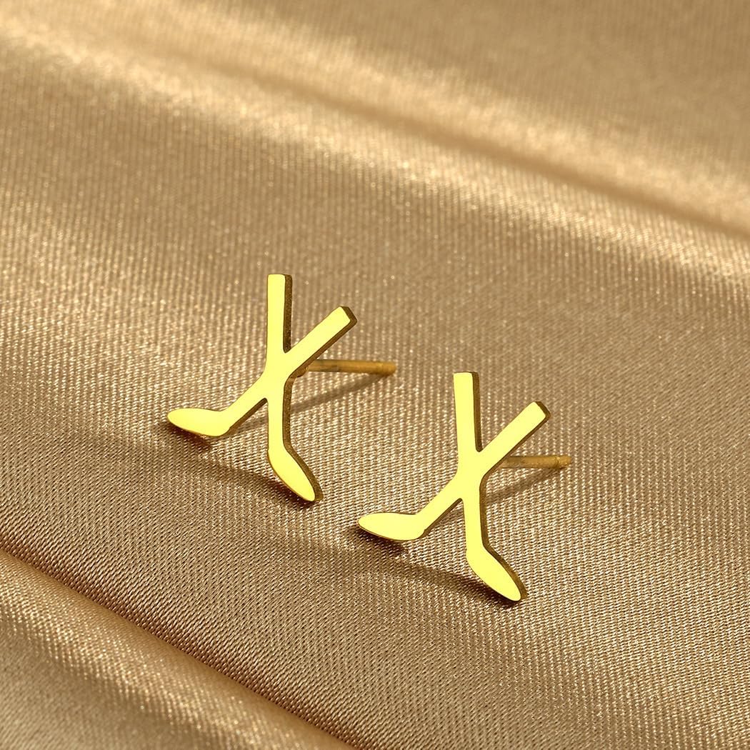 Dreuyet Tiny Ice Hockey Stick Ice Hockey Skates Stud Earrings Set for Women Men Minimalist Stainless Steel Cartilage Small Studs Earring Fashion Ice Hockey Sports Jewelry Gifts - Image 5