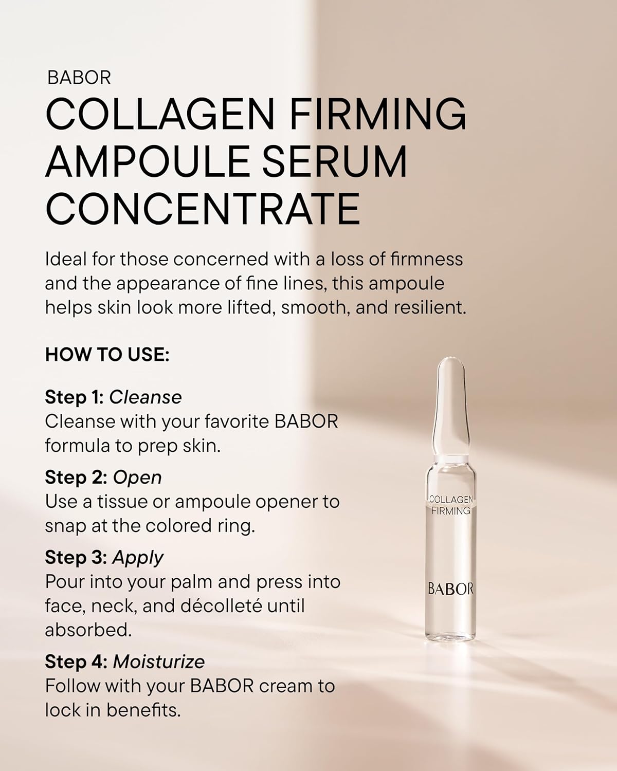 BABOR Collagen Firming Ampoule Concentrate, Collagen Skincare Capsule, Anti Aging Serum, Increase Elasticity, Firming and Lifting 7 Day Treatment - Image 6