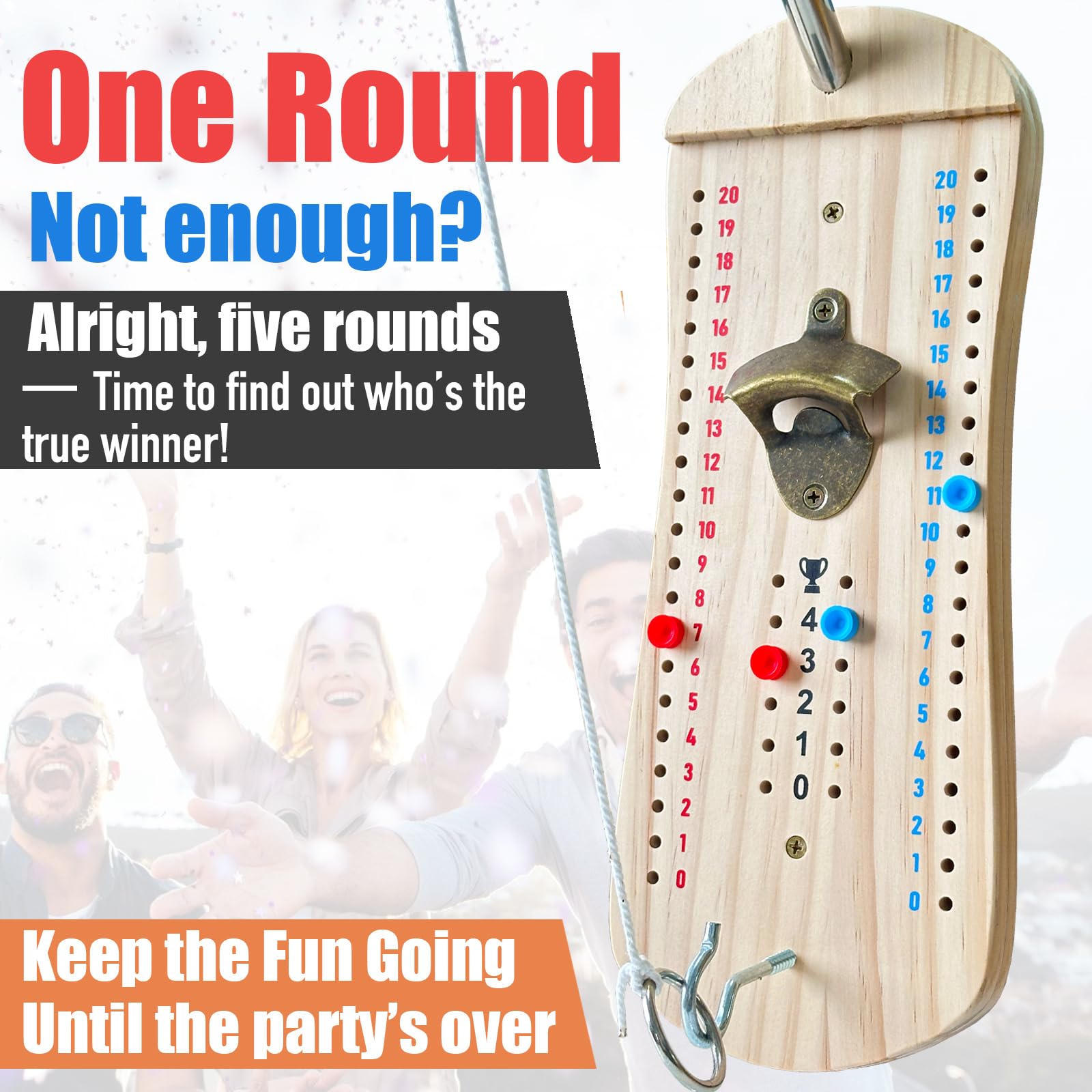 Haken- und Ringwurfspiel Flaschenöffner Ringwurfspiel für drinnen und draußen Party Mann