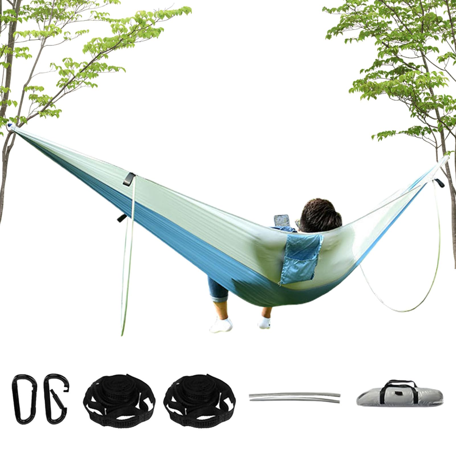 Hamac en Plein air, hamacs pour l'extérieur Familles Portables Hamac en | Nylon étanche en nylon Supplies extérieures pour le jardin Camping Beach Randonnée BBQ de pêche
