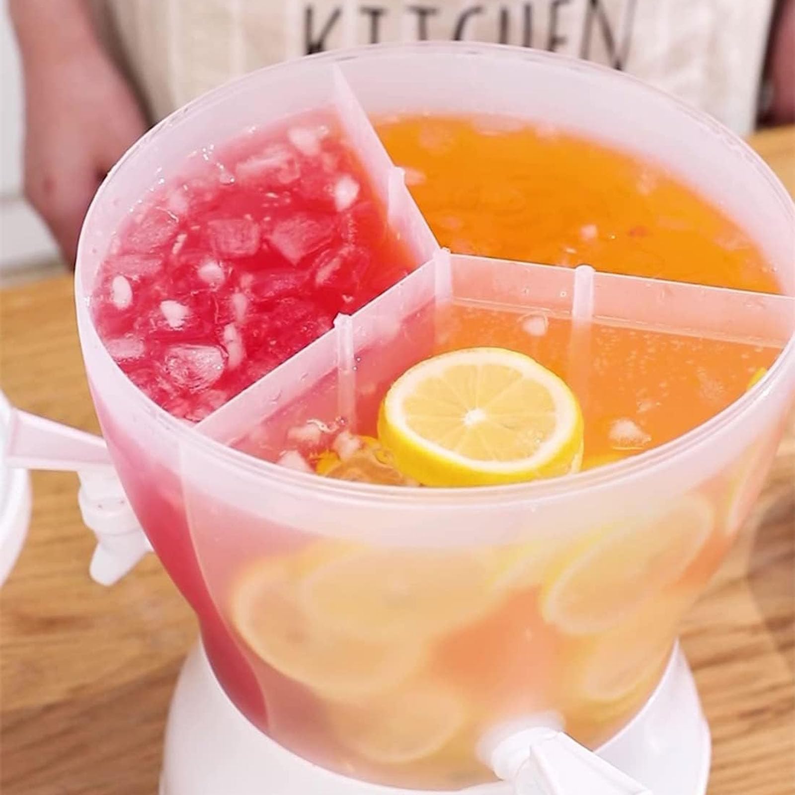 Drehbarer Getränkespender mit 3 Fächern, 5,3 l, für Partys – perfekt für Säfte, Cocktails und mehr