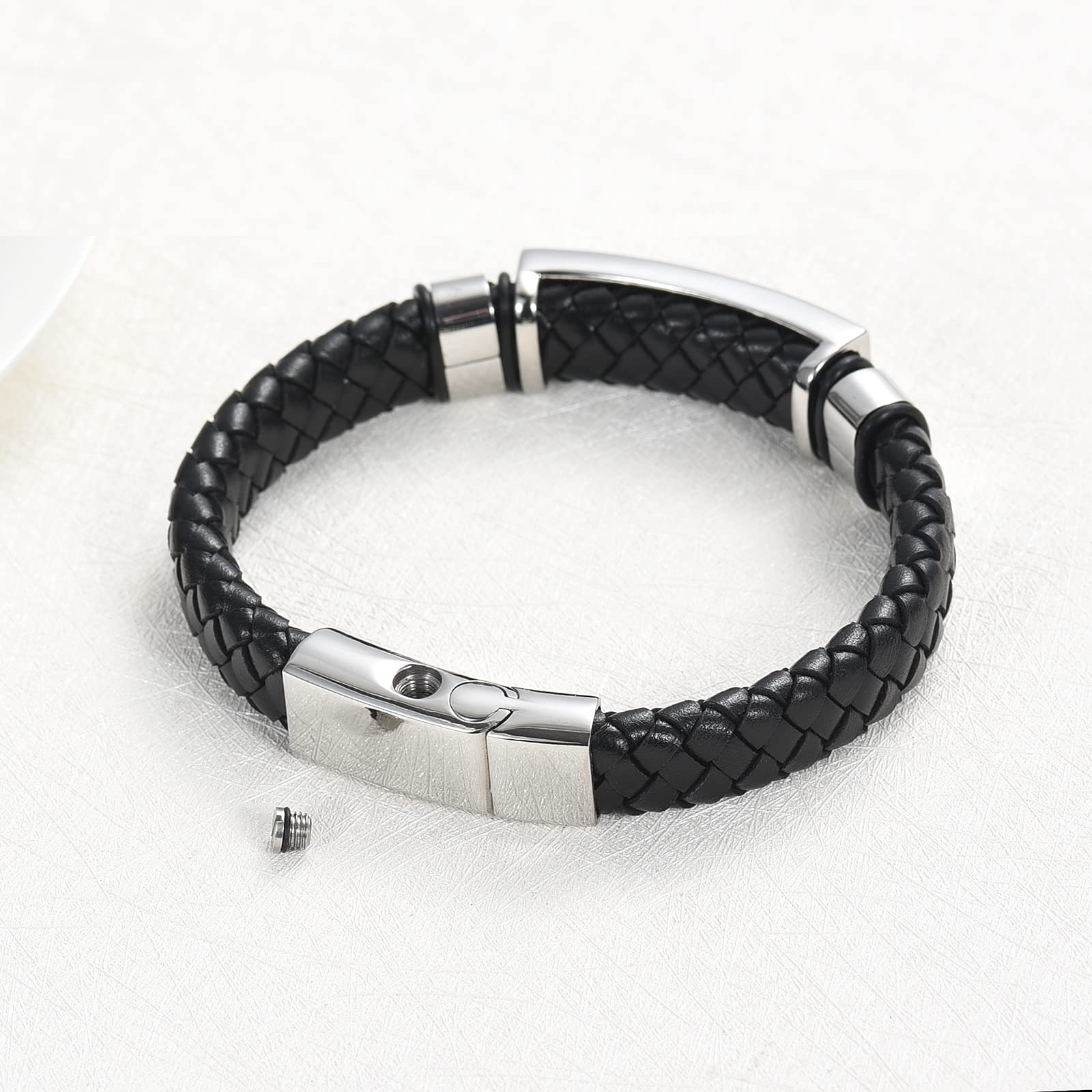 Cremation Urn Bracelet For Ashes - Stainless Steel Memorial Keepsake, Adjustable 20cm, With Funnel Kit & Gift Box