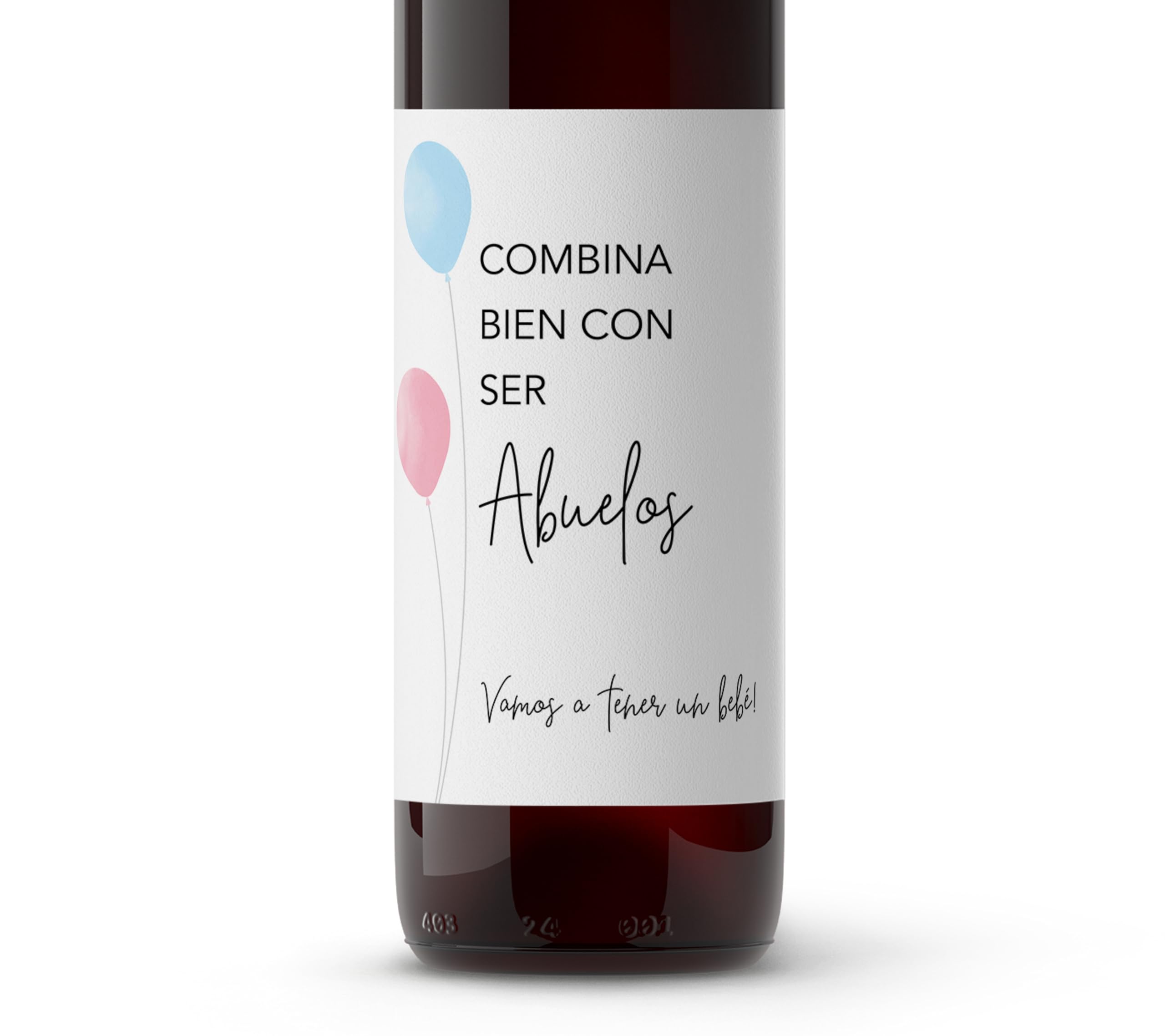 Spanish Pregnancy Announcement Wine Label ● SET of 4 ● Baby Announcement to Parents, Pairs Well with Becoming Grandparents Abuelos Labels Bebe