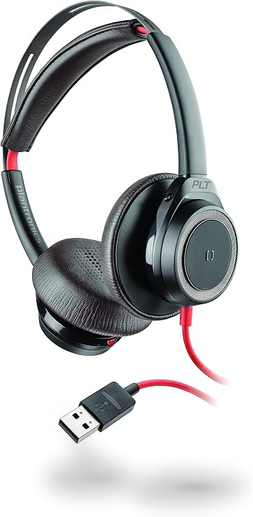 Poly (Plantronics + Polycom) Blackwire 7225 Wired USB-A Headset (Plantronics) - Black - Dual-Ear (Stereo) Computer Headset - Connect to PC/Mac via USB-A - Active Noise Canceling