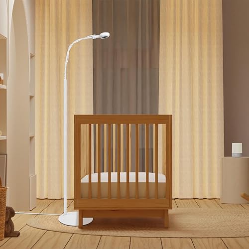 Miniatura 5 de Soporte de suelo para monitor de bebé Nanit Pro, soporte giratorio de cuello de cisne con altura ajustable y base estable, sin herramientas ni daños