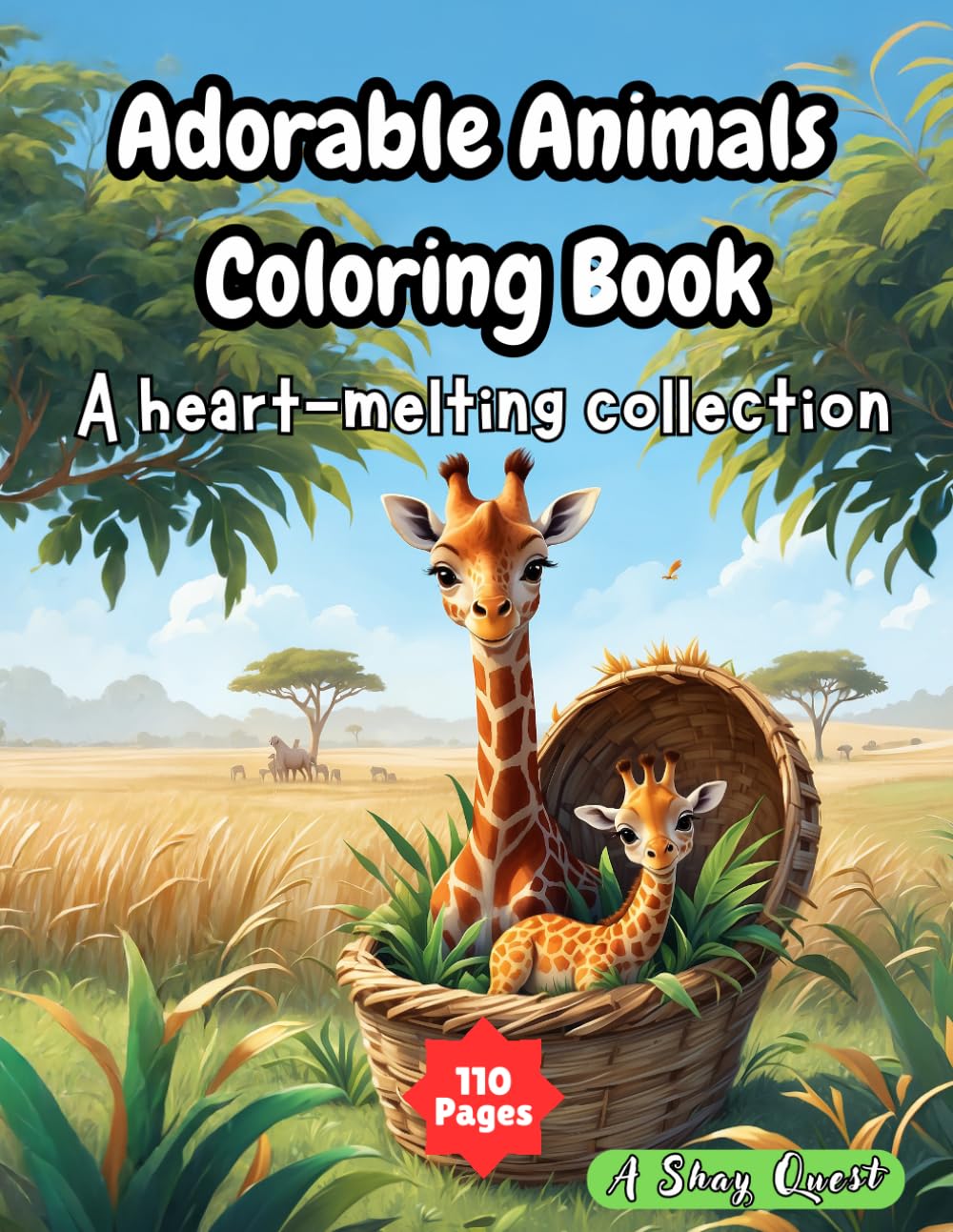 Adorable Animals Coloring Book: A heart-melting collection of cute animals designed to spark creativity, relaxation, and endless coloring fun for kids and animal lovers.