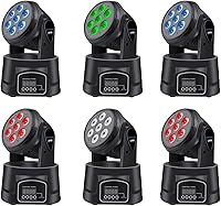 Vista 12 de BETOPPER Luces para DJ, cabeza móvil, 7 x 8 W RGBW activada por sonido, iluminación DMX, luces de cabeza móvil para escenario, fiesta, vivo, DJ