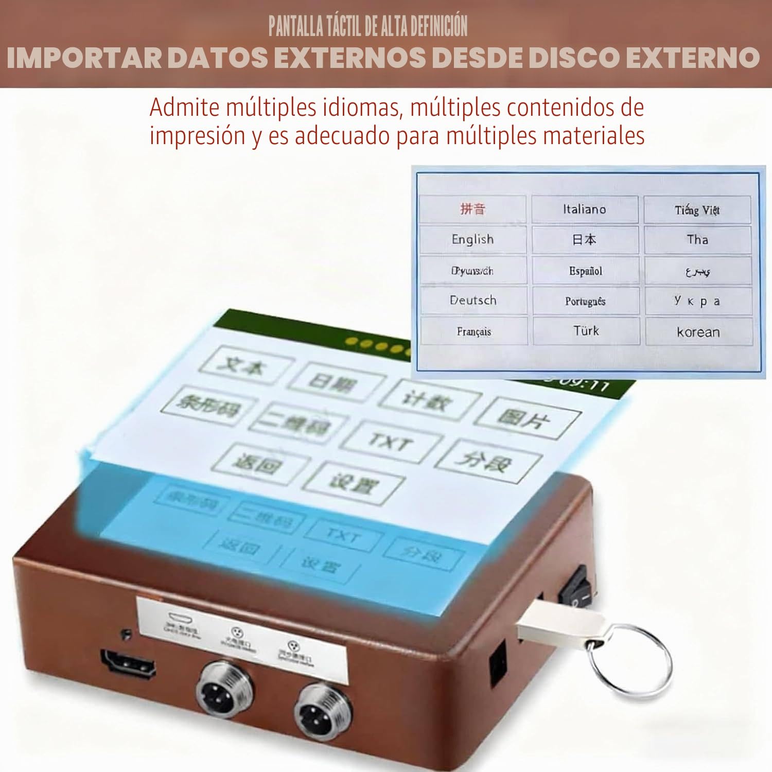 Máquina Codificadora Automática Con Pantalla Táctil, Impresora De Inyección De Tinta Industrial, Codificadora En Línea, Codificadora De Fecha, Para Códigos De Barras De Texto, Números De Lote 12.7mm