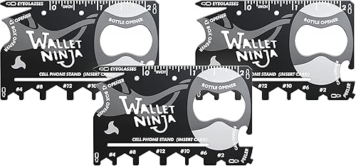 Wallet Ninja Tarjeta multiherramienta – 18 en 1 tamaño de tarjeta de crédito multiherramienta para reparaciones rápidas, equipo de supervivencia