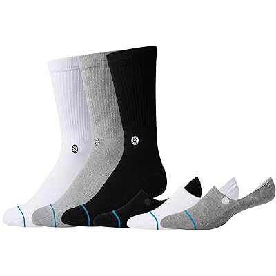 Stance Icon Mixed 6 Pack Crew Cut Socks Shoes