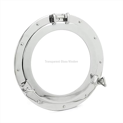 Premium Silver Lined Aluminum Nickel Coated Nautical Ship's Porthole Window ! Maritime Wall Decor Mirror | Exclusive Christmas Present | Nagina International (Window, 24 Inches)