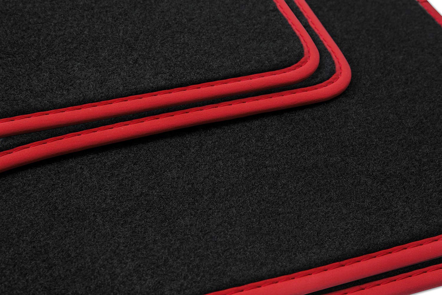 teileplus24 NL-110 Alfombrillas para VW Polo 5 6R 6C Coche de Primera Calidad Costura Decorativa
