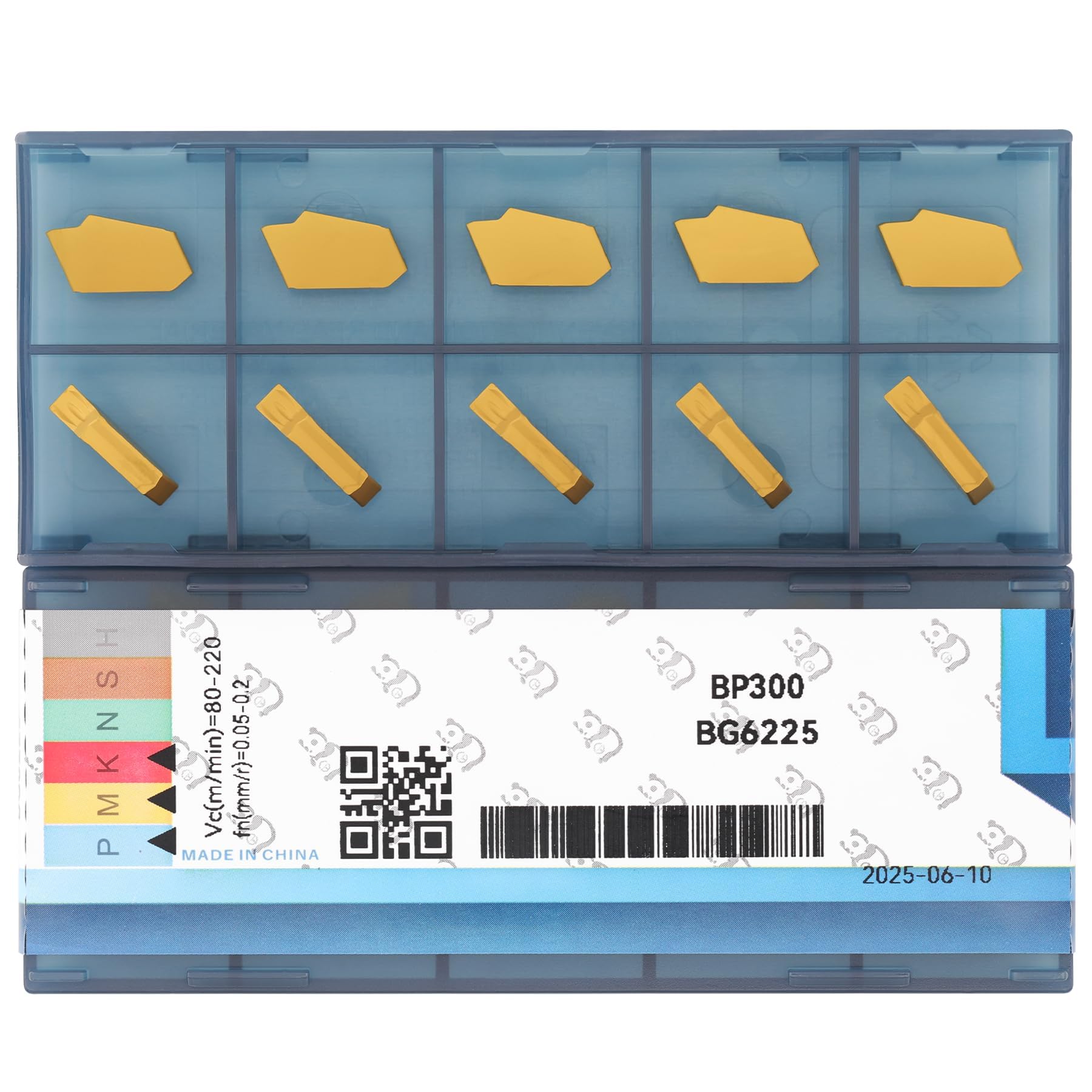 Plaquette de rechange GTN-3(SP300) pour outils de découpe SPB326/332, revêtement jaune CVD, 10 pièces