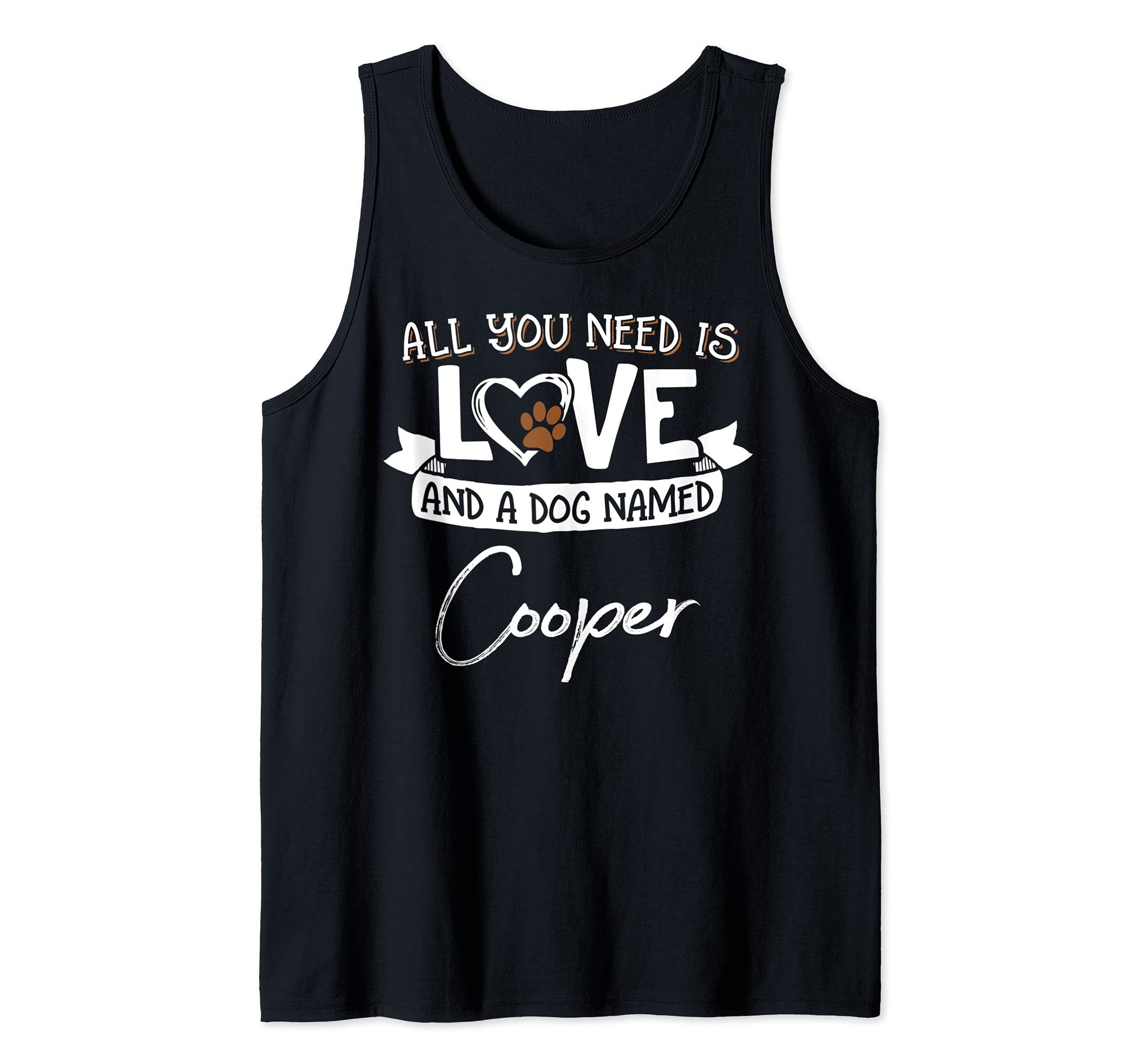 Cute Dog Named Cooper Design for Women and Men Tank Top, Black