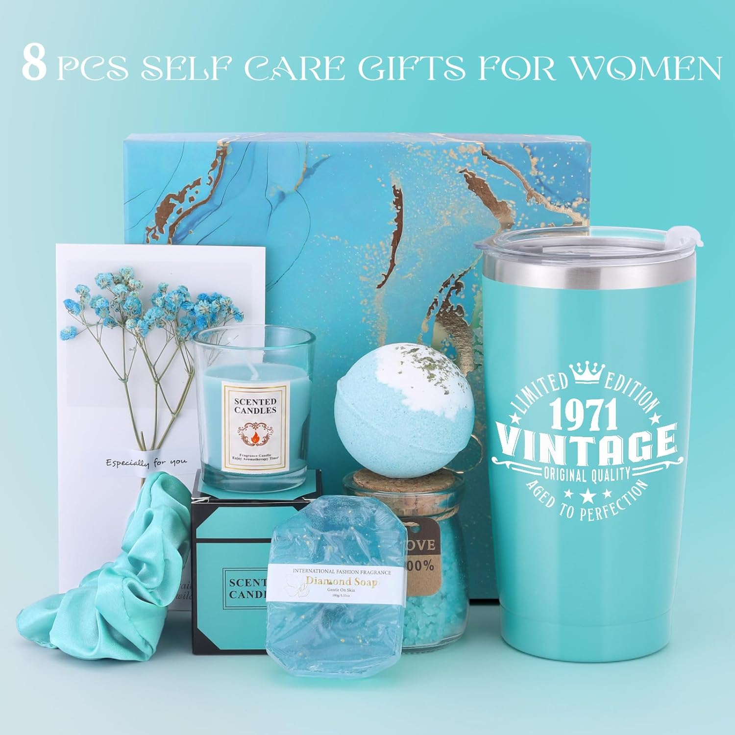 55th Birthday Gifts Women Spa Bath Basket Body Works Set Custom Personalized Aesthetic Stuff Her 55 Years Old Best Vintage 1971 Funny Cool Gift Unique Happy Birthday Party Decorations