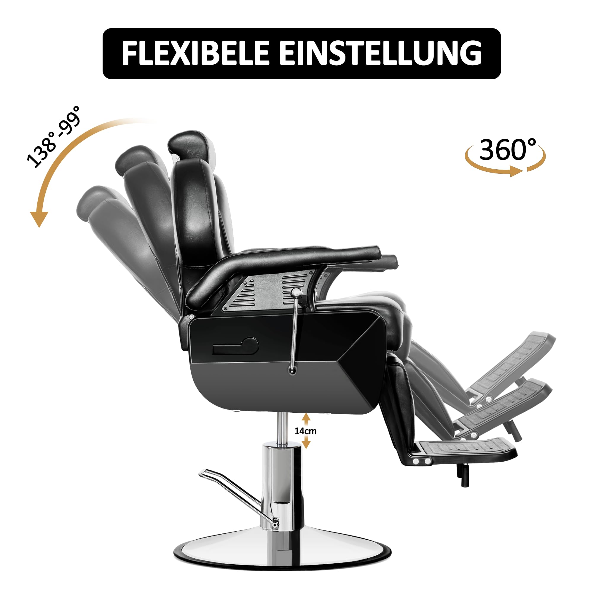Barberpub Friseurstuhl Hydraulisch 2687BK
