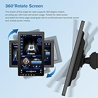 Vista 3 de Estéreo de coche con pantalla táctil giratoria de 10.1 pulgadas, Android 13, inalámbrico CarPlay/Android Auto, CPU de 4 núcleos, 2GB+32GB
