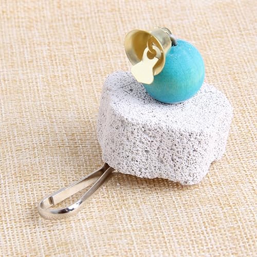 Miniatura 4 de Pico de molienda de pájaros, piedra de calcio con campana, bloque de lava mineral, recorte de dientes, juguetes para masticar para chinchilla