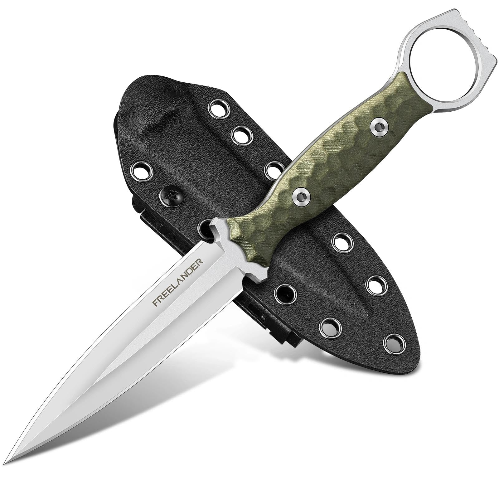 Freelander Outdoor Survival Knife, Full Tang Camping Fixed Blade Knife