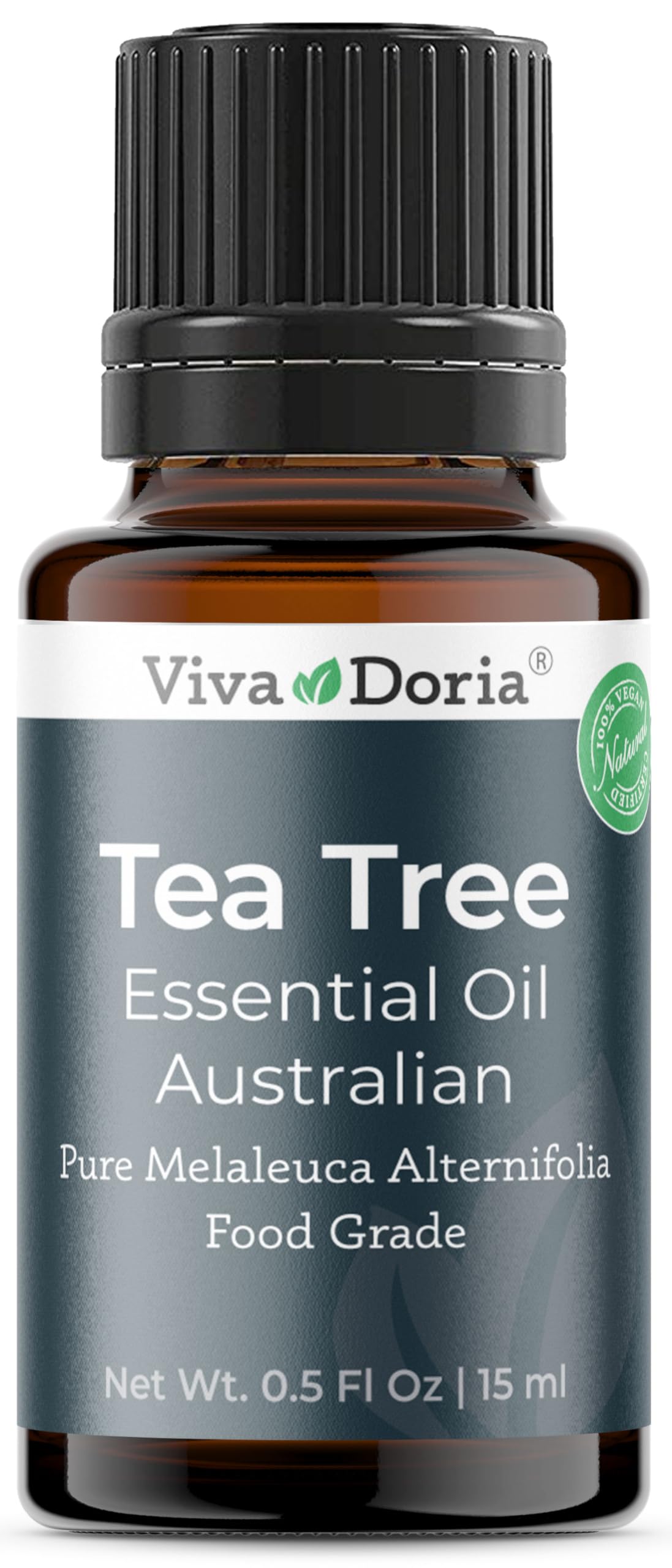 Viva Doria Tea Tree Essential Oil, 100% Pure, Natural, Australian Tea Tree Essential Oil, Undiluted, for Aromatherapy | Food Grade, 15 mL (0.5 Fluid Ounce)