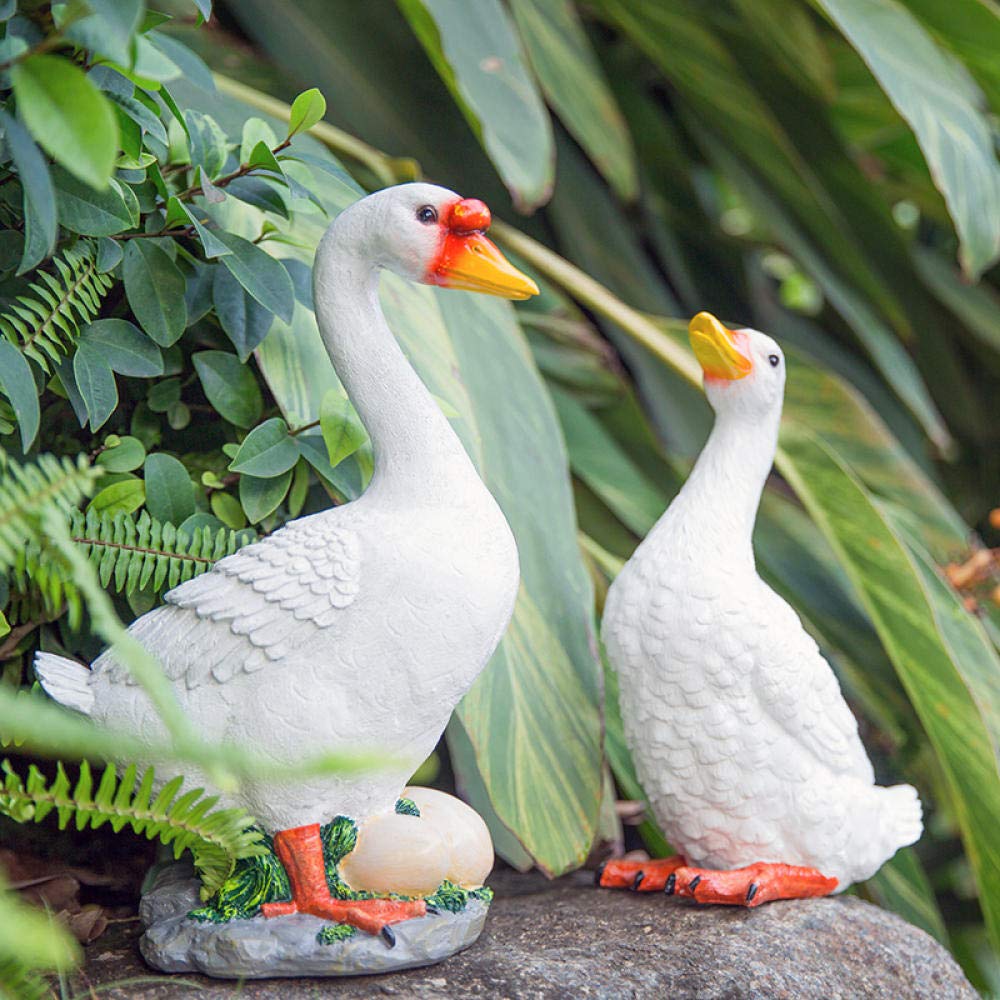 Amazon.co.jp: 像の彫刻シミュレーションアヒルのガチョウの像樹脂工芸