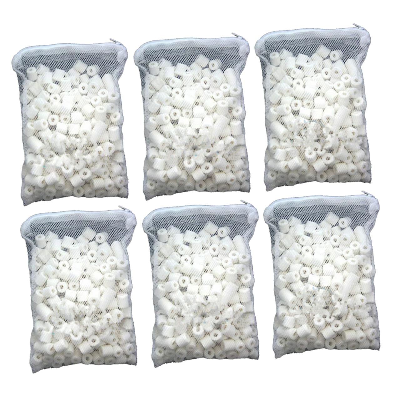 Kisangel 6 Paquetes Medios filtrantes para peceras Filtro para pecera Anillo biológico Medios filtrantes Natural Elements Anillo cerámica Bio porosa Filtro Acuario Bola Bio Poroso