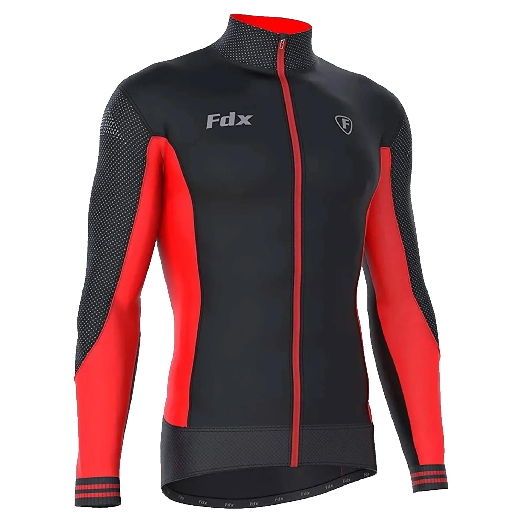FDX Herren Thermo Winter-Radtrikot Italienischer Roubaix Stoff, Langarm, Leichtes und Warmes Fleece, Atmungsaktiv, Radsportbekleidung für Rennrad & Fahrrad