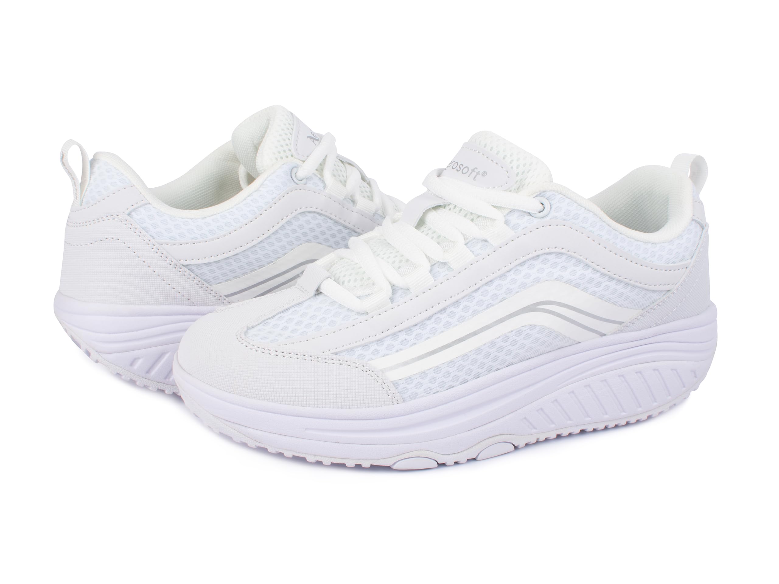 Aerosoft Walker Bequemschuhe Damen Herren mit Abrollsohle, Gesundheitsschuh, extra leicht und gelenkschonend, Schnürschuh mit Wechselfußbett